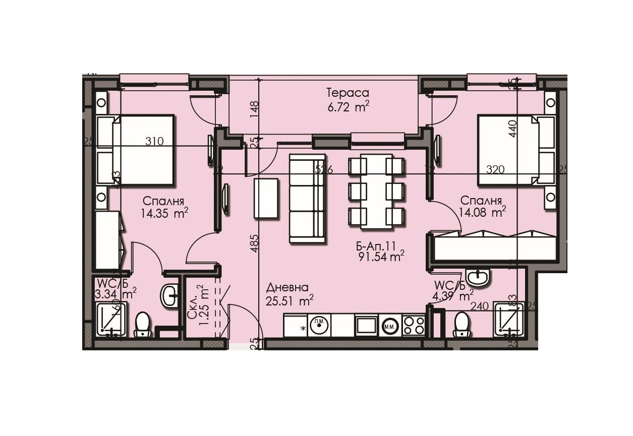 Тристаен, 1250 евро/кв.м, без комисион