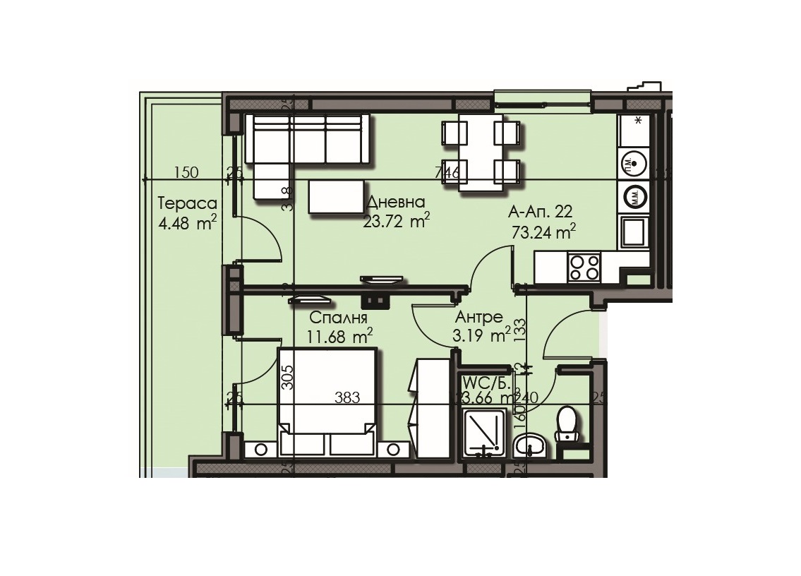 Двустаен в строеж, без комисион